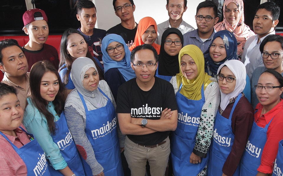 MaidEasy CEO Azrul Rahim with the Company’s Trusted Cleaners via MaidEasy’s About Us Page