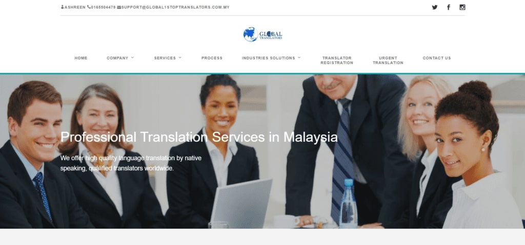 Global 1Stop Translators Translation Agency's Homepage