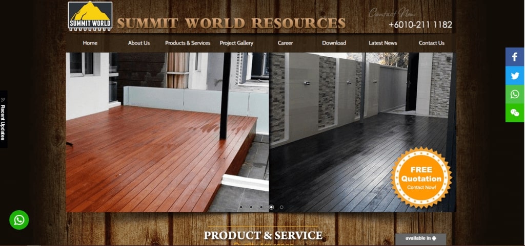 Summit World Resources' homepage