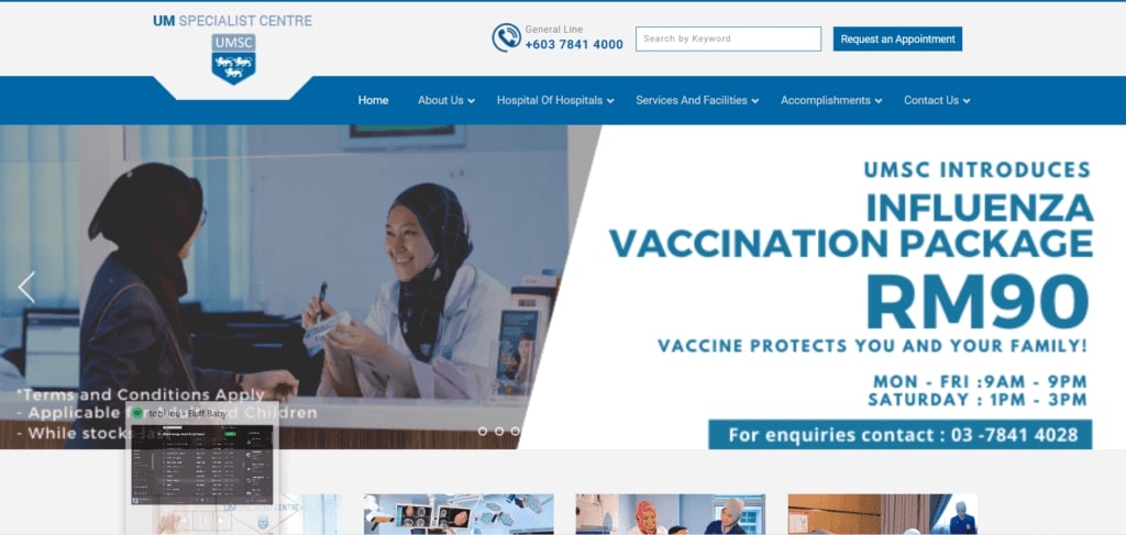 UM Specialist Centre's Homepage