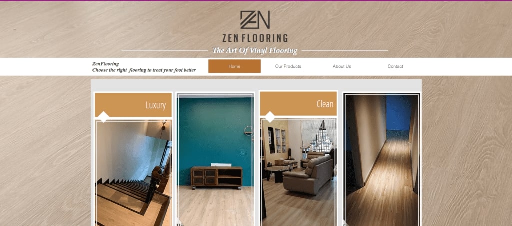 Zen Flooring's homepage