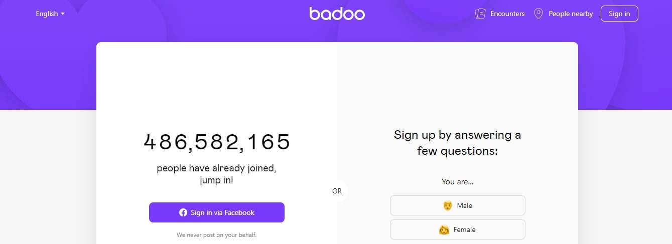 Badoo's Homepage