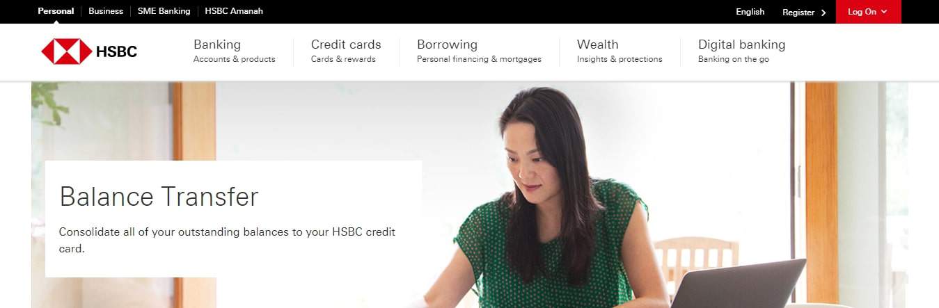 HSBC Balance Transfer's Homepage