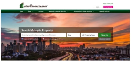 Durian Property's homepage