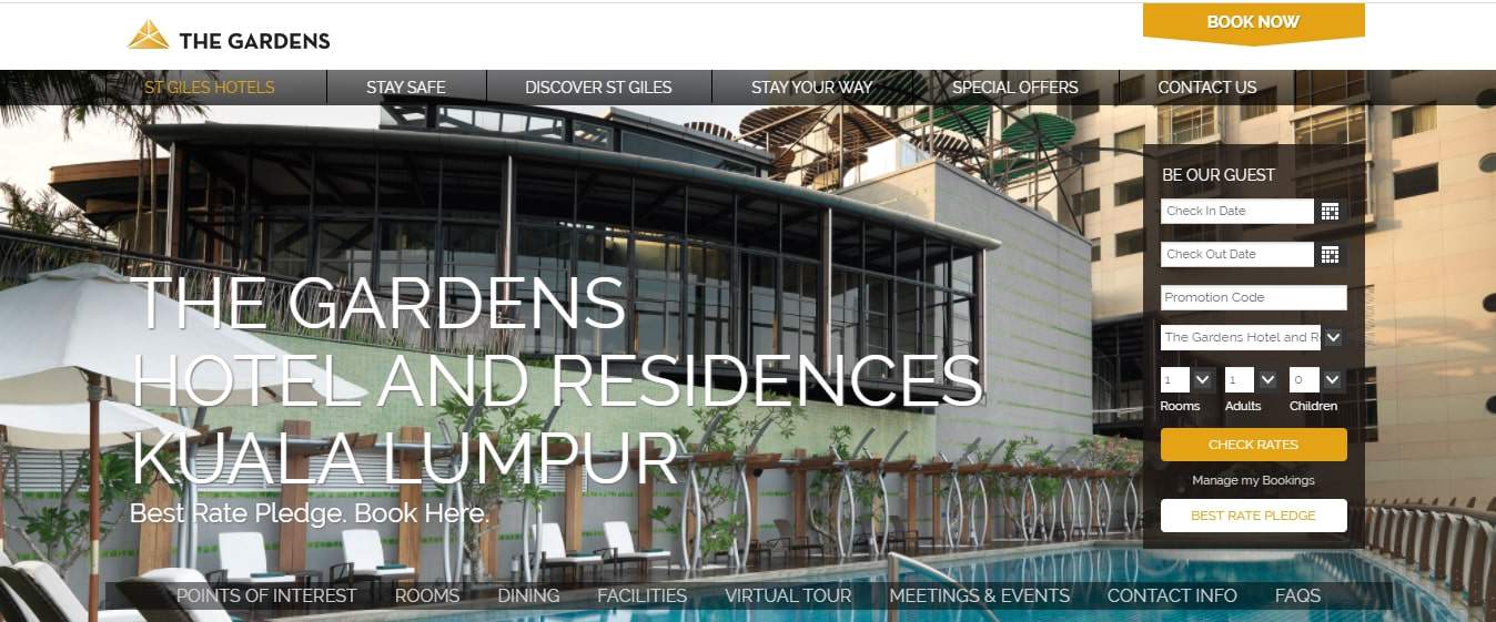 The Gardens Hotel & Residences' Homepage