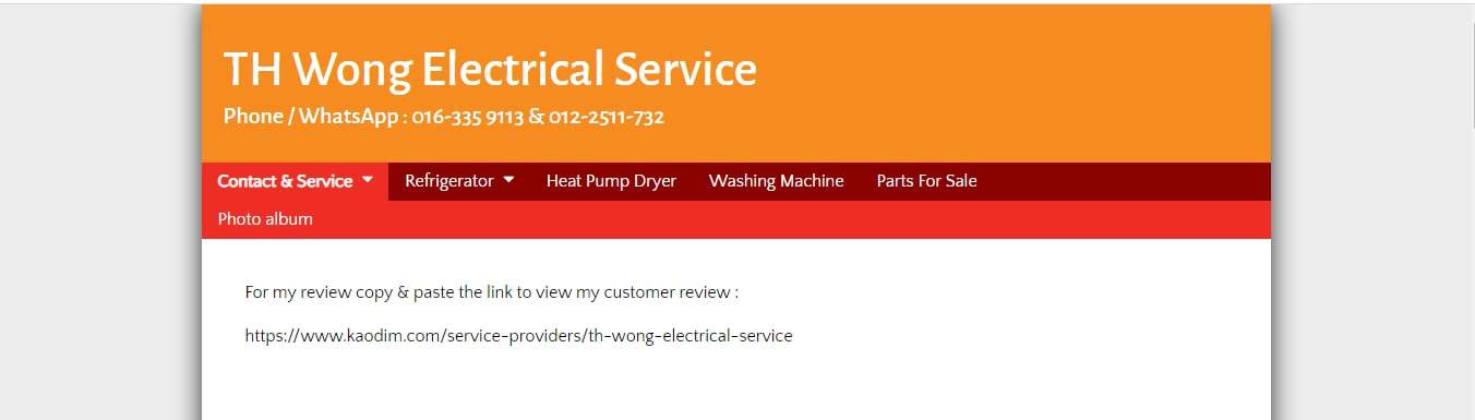 TH Wong Electrical Service's Homepage