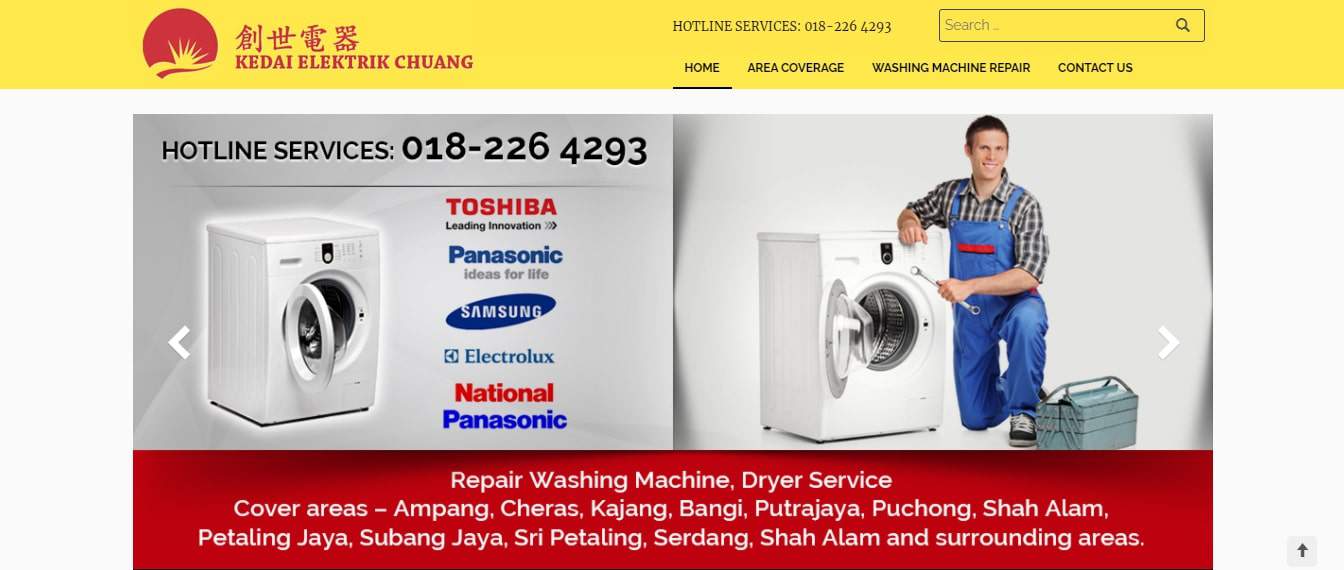 Kedai Elektrik Chuang Washing Machine Repair Centre's Homepage