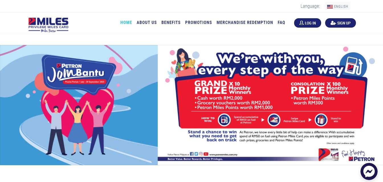 Petron Privilege Miles Card's Homepage