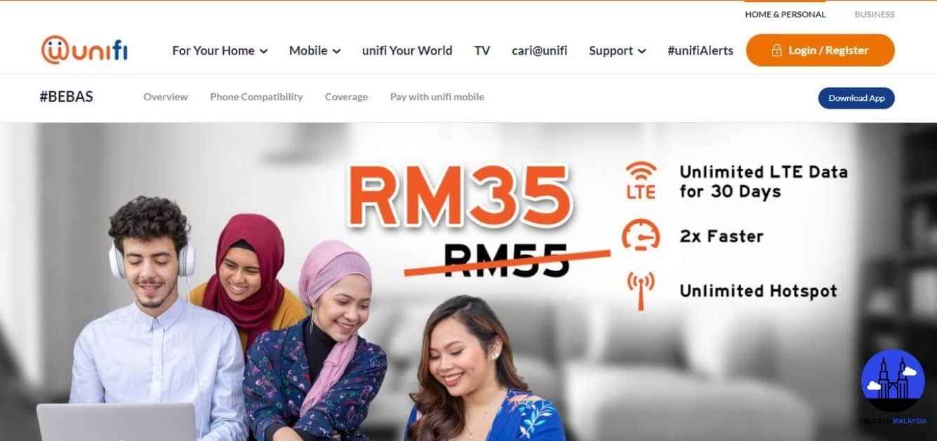 Unifi Bebas Mobile Prepaid's Homepage