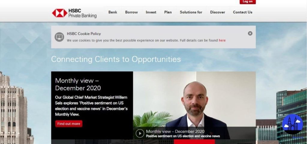 HSBC Private Bank's Homepage