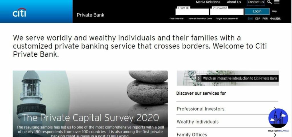 Citi Private Bank's Homepage