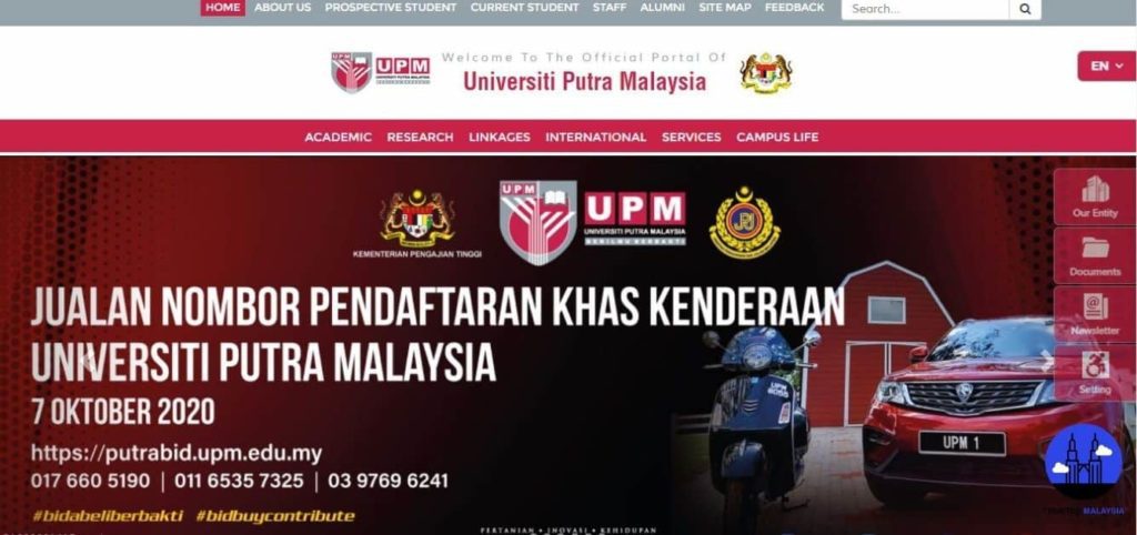 Universiti Putra Malaysia's Homepage