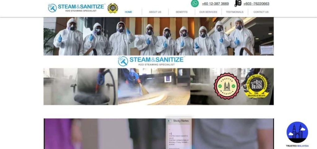 Steam & Sanitize's Homepage