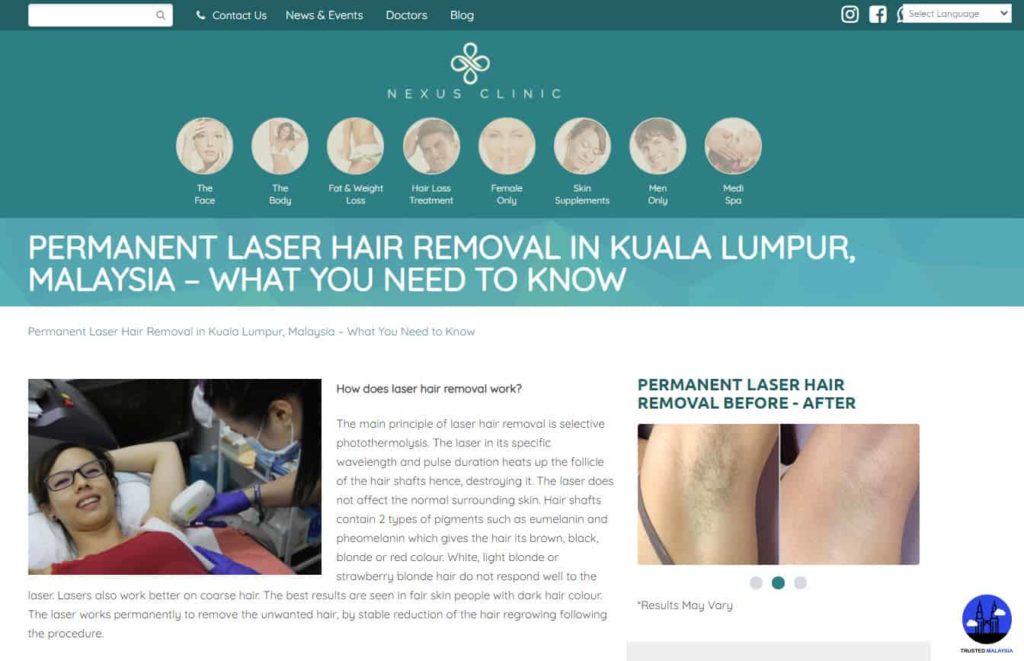 Nexus Clinic's Homepage