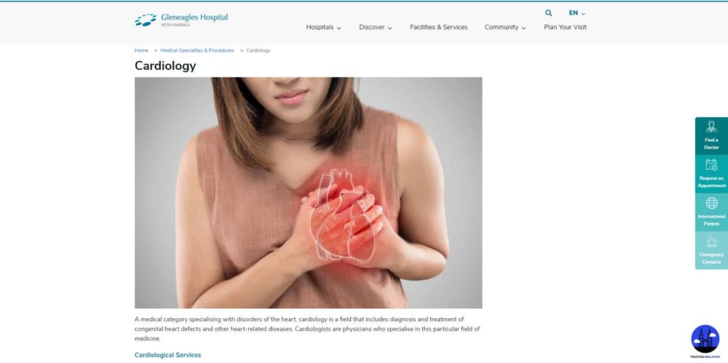 Gleneagles Hospital Cardiology Specialist Clinic's Homepage