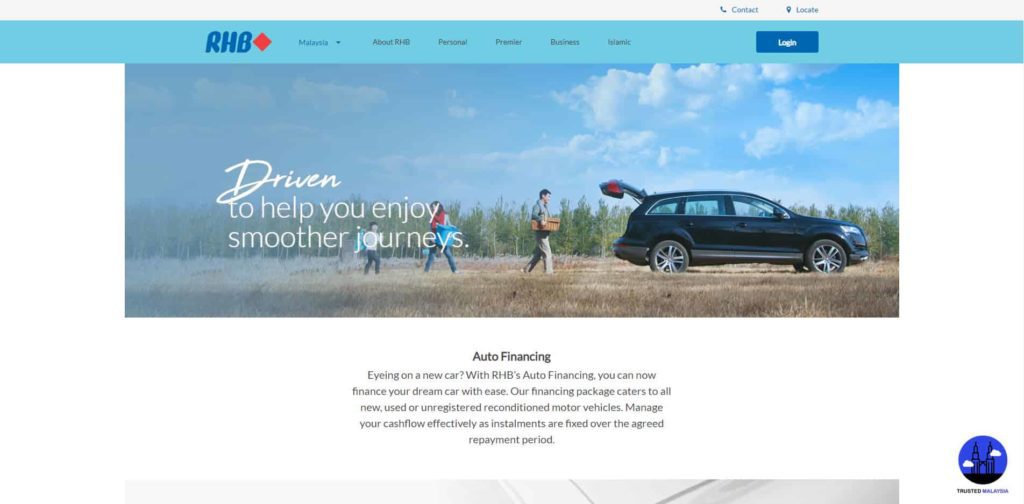 RHB’s Auto Financing's Homepage