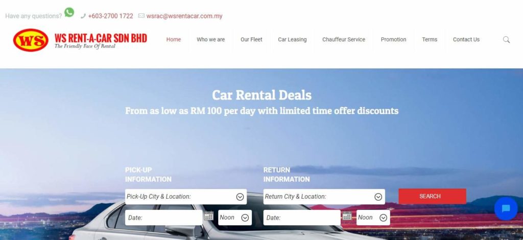 WS Rent-A-Car's Homepage