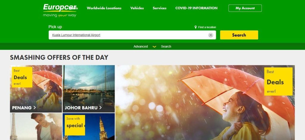 Europcar's Homepage