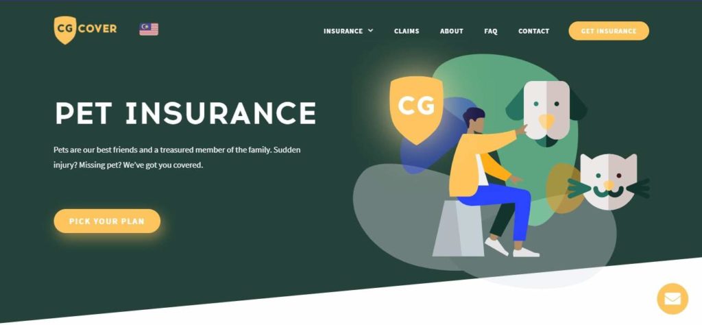 CG Cover Pet Insurance's Homepage