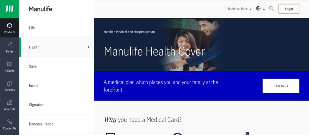 ManuLife ManuHealth Elite Medical Card's Homepage