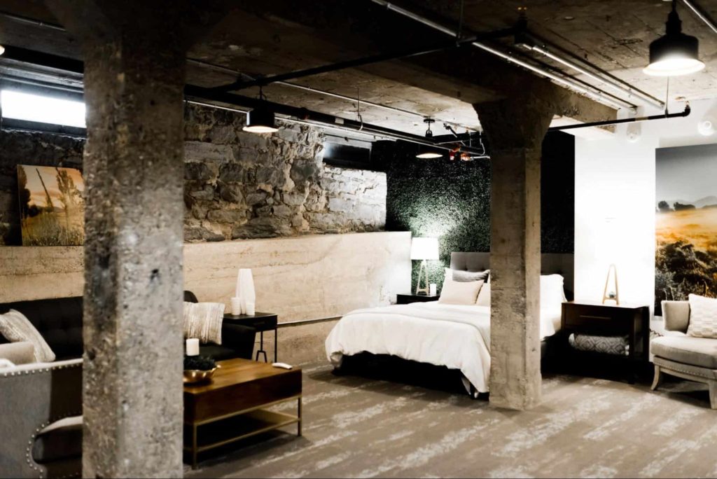 Room with industrial design.