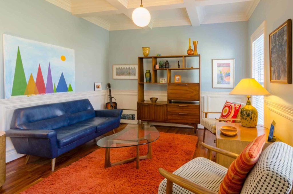 Living room with vintage interior design.