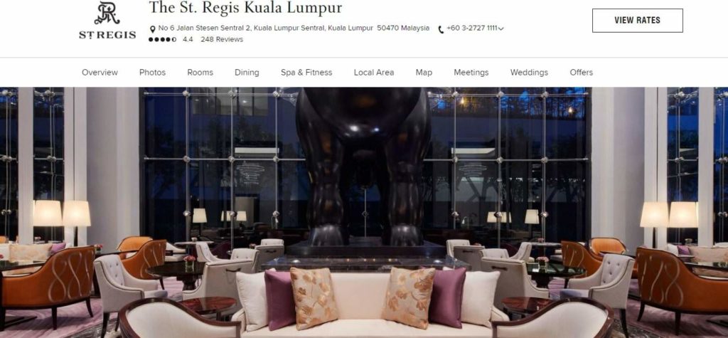 The Drawing Room of The St. Regis Kuala Lumpur's Homepage