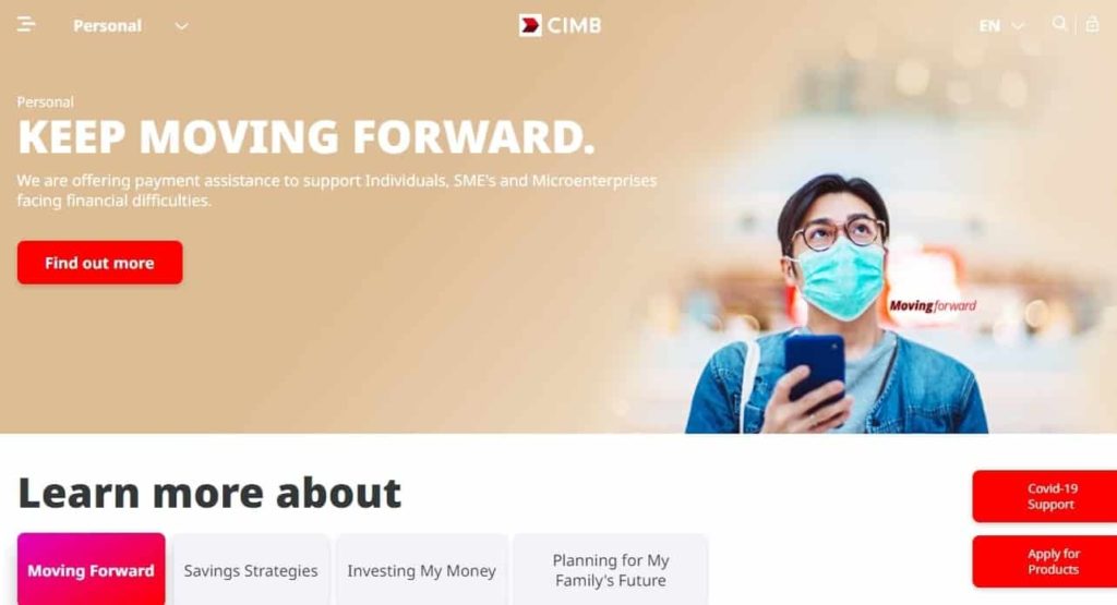 CIMB Bank's Homepage