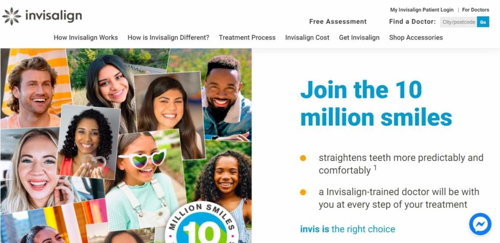 Invisalign's Homepage