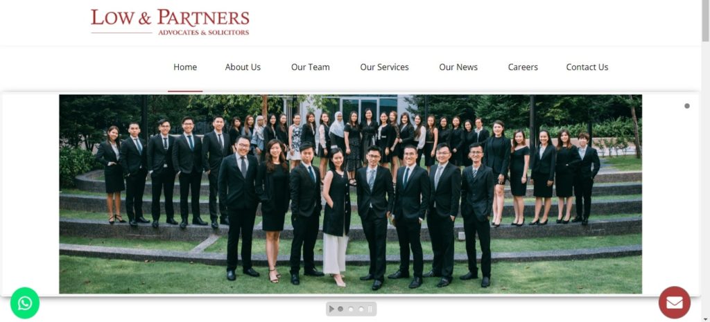 An Screenshot of the homepage of Low & Partners - Advocates & Solicitors