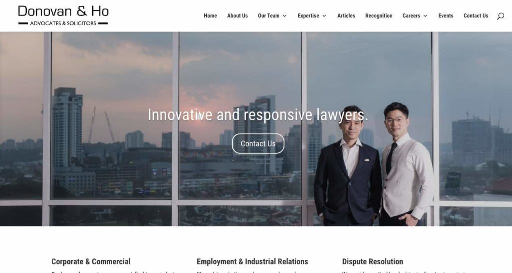 Donovan & Ho Advocates & Solicitors' Homepage