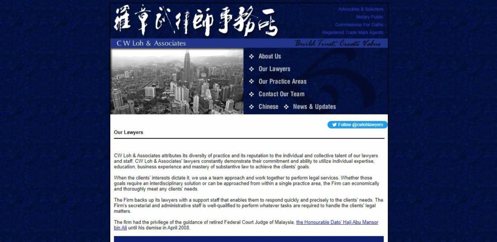 C W Loh & Assoc Lawyers' Homepage