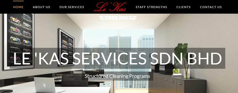 Le'kas Cleaning Services' homepage