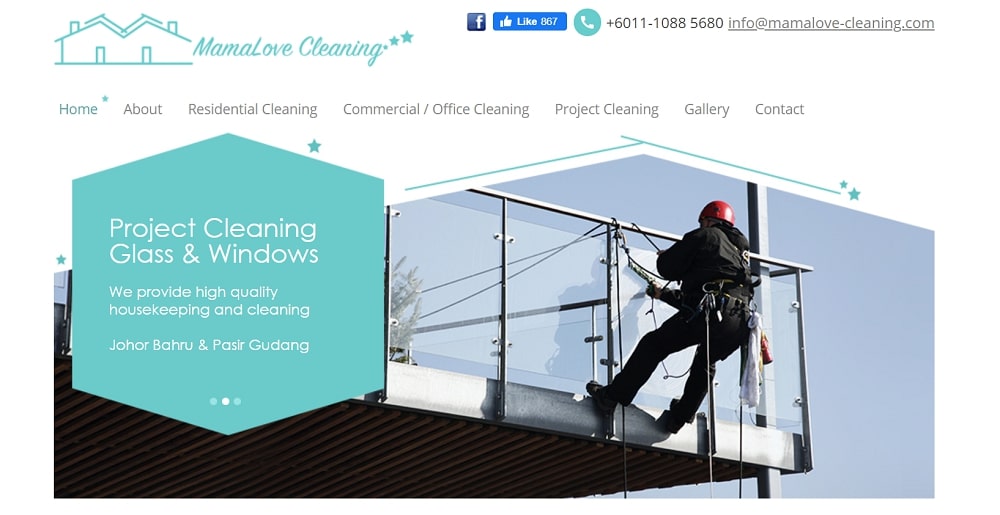 Mamalove Cleaning's homepage