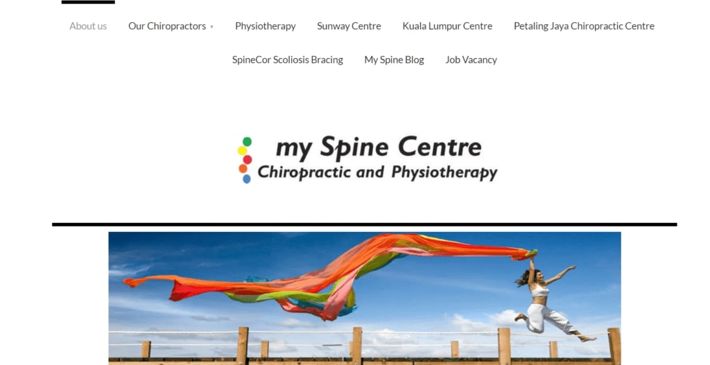 my spine center's homepage