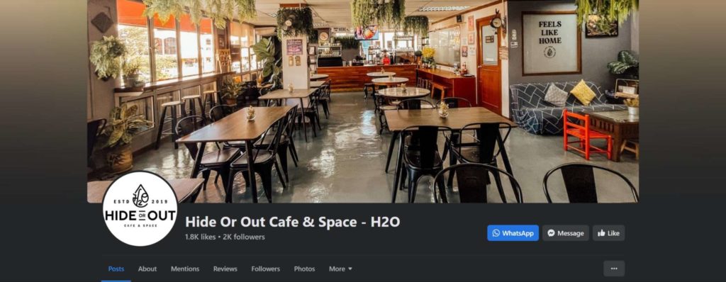 Hide Or Out Cafe & Space - H2O's Homepage