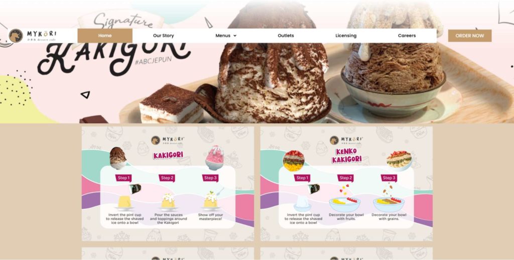 MyKori Dessert Cafe's Homepage