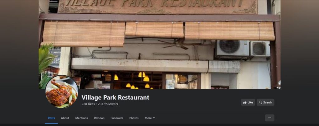 Village Park Restaurant's Homepage