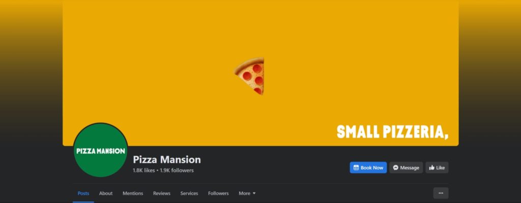 Pizza Mansion's Homepage